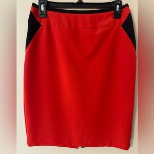 Worthington Red and Black Pencil Skirt